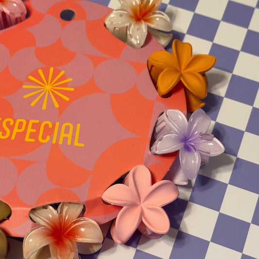 Mini Tropical Flower Claw Clip Set Of 10