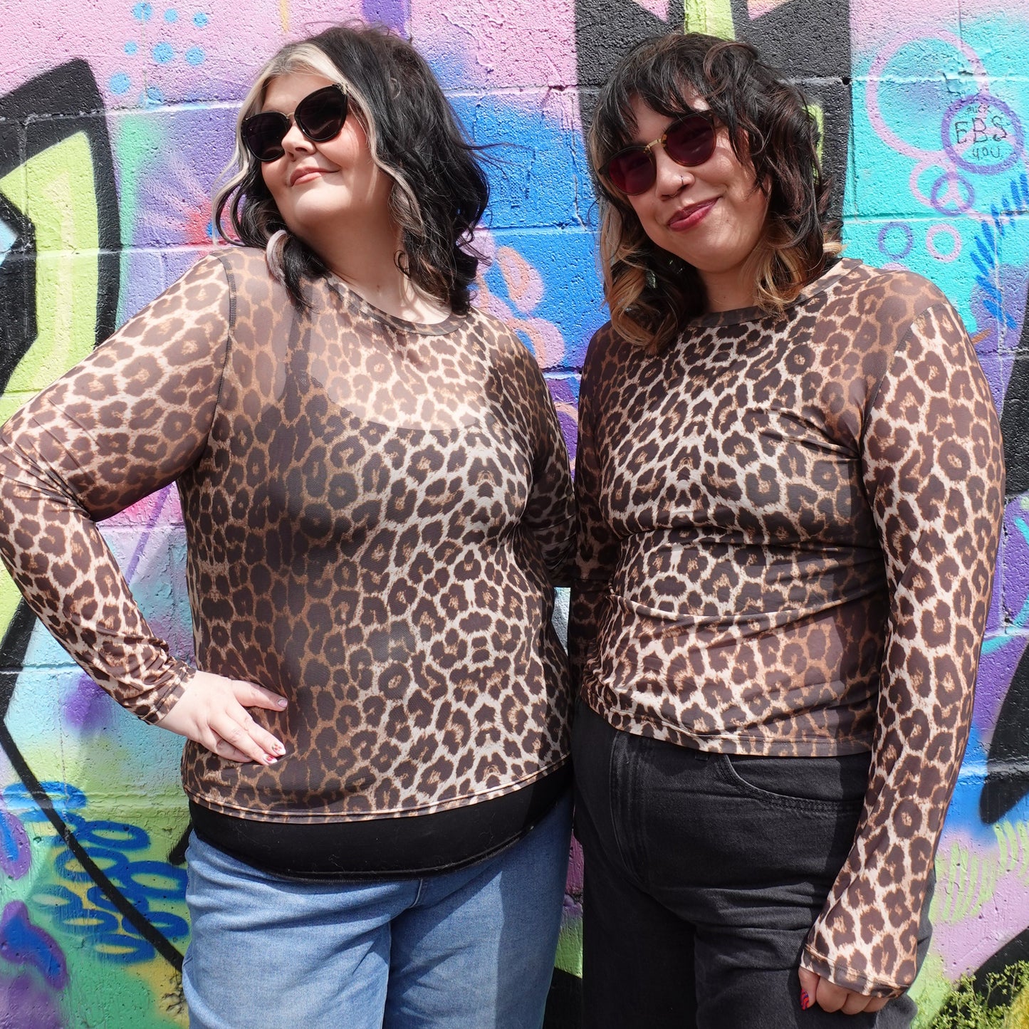 Leopard Print Mesh Top