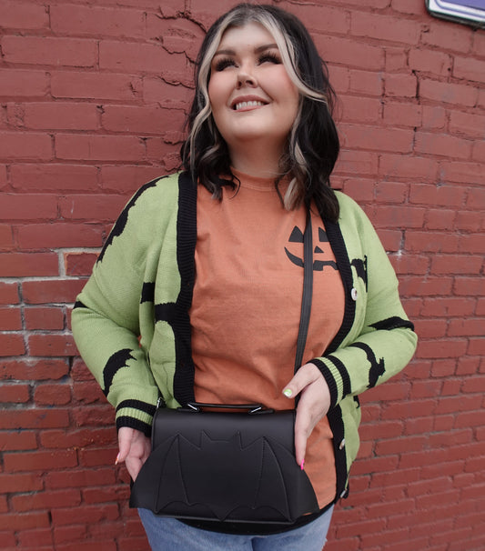Black Crossbody Bat Purse