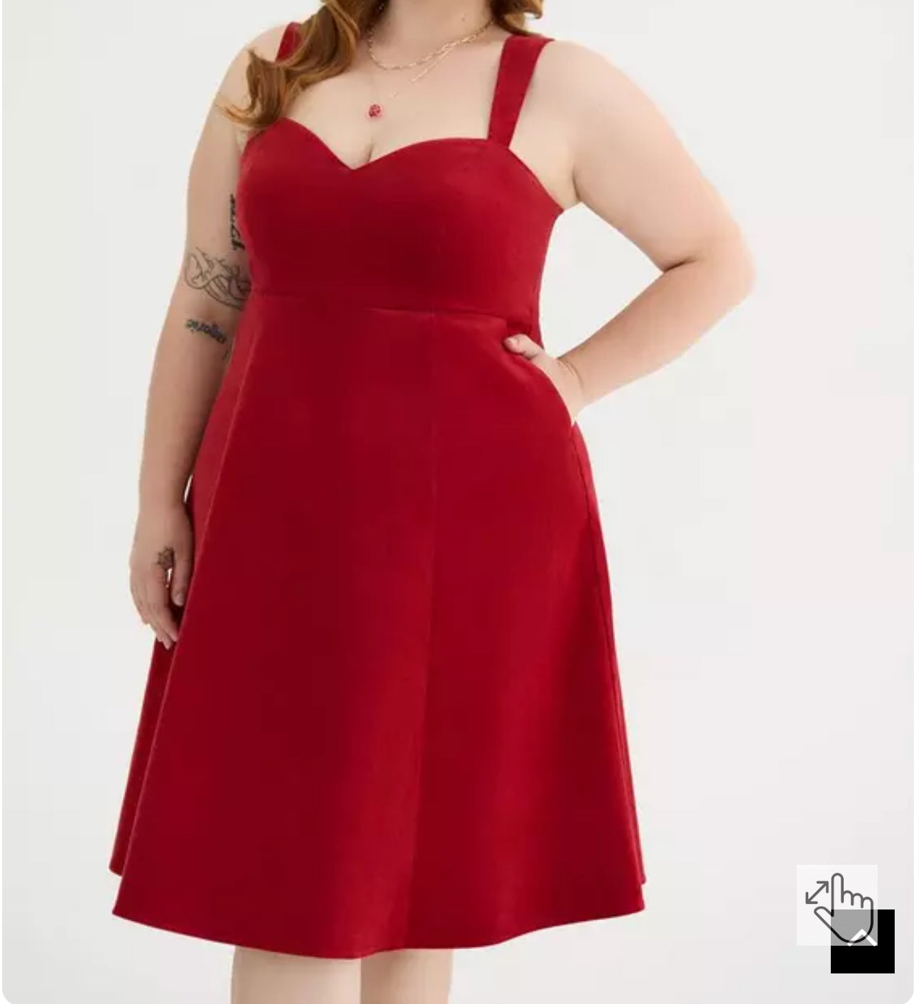 Torrid Corduroy red dress retro chic 2X #96