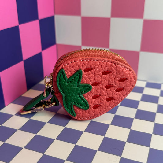 Strawberry Coin Purse Key Chain