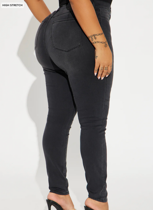 Fashion Nova High Stretch Black Skinny Jeans, Size 22 #41