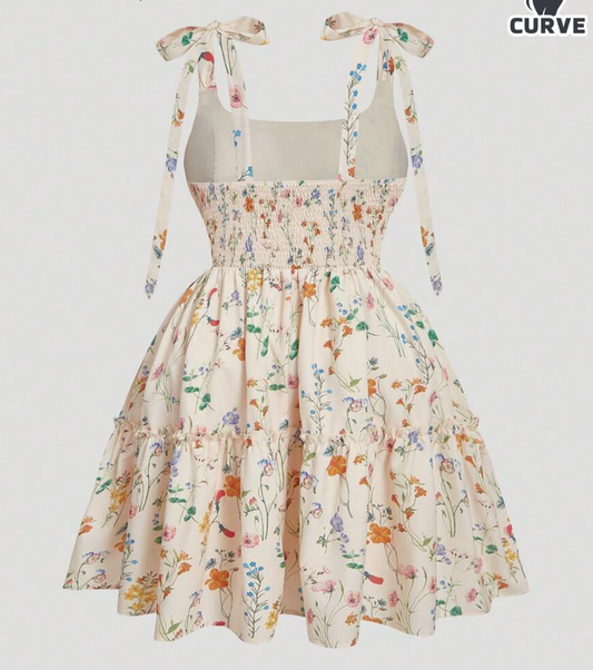 Cream Floral Dress Shein Size 2X #78