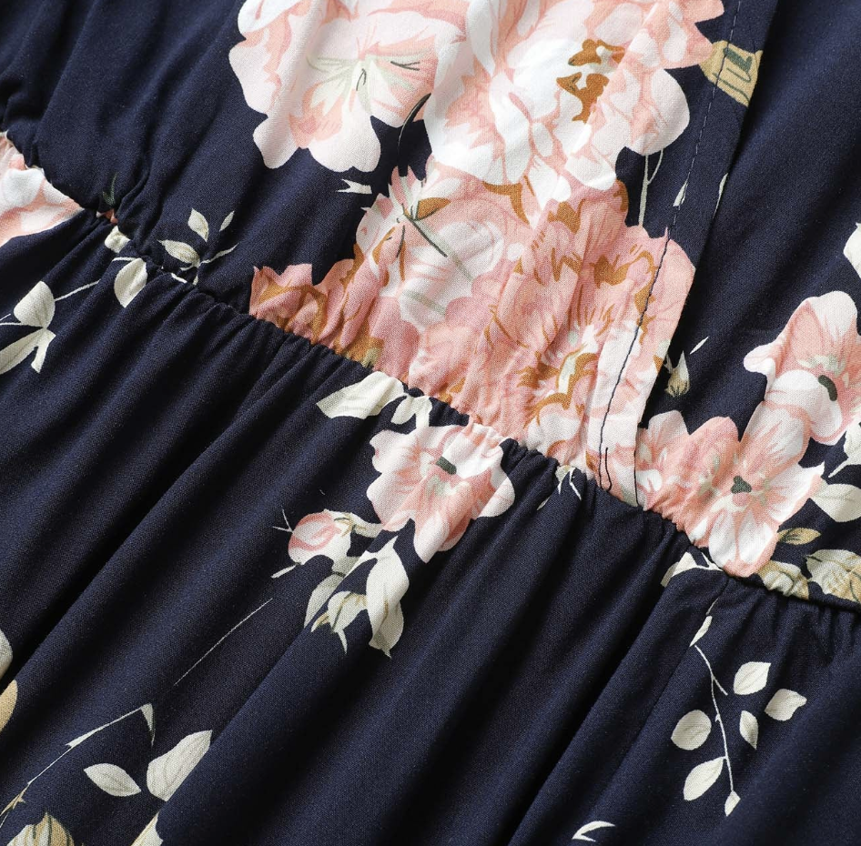 Navy Floral Maxi Dress Bloomchic 2X #90