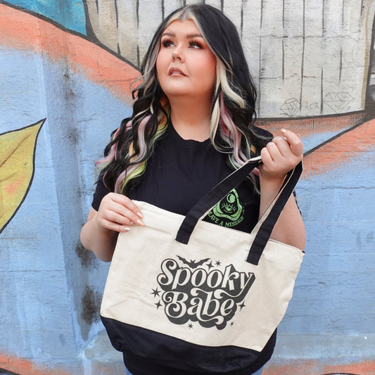 Spooky Babe Bats Tote Bag