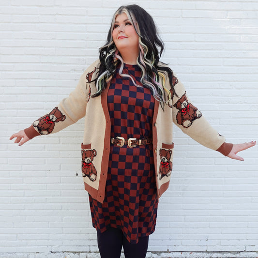 Teddy Bear Oversized Cardigan (S/M - 1X/2X)