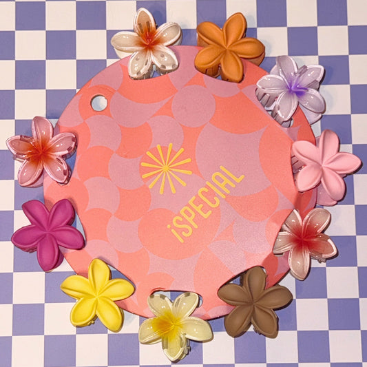 Mini Tropical Flower Claw Clip Set Of 10