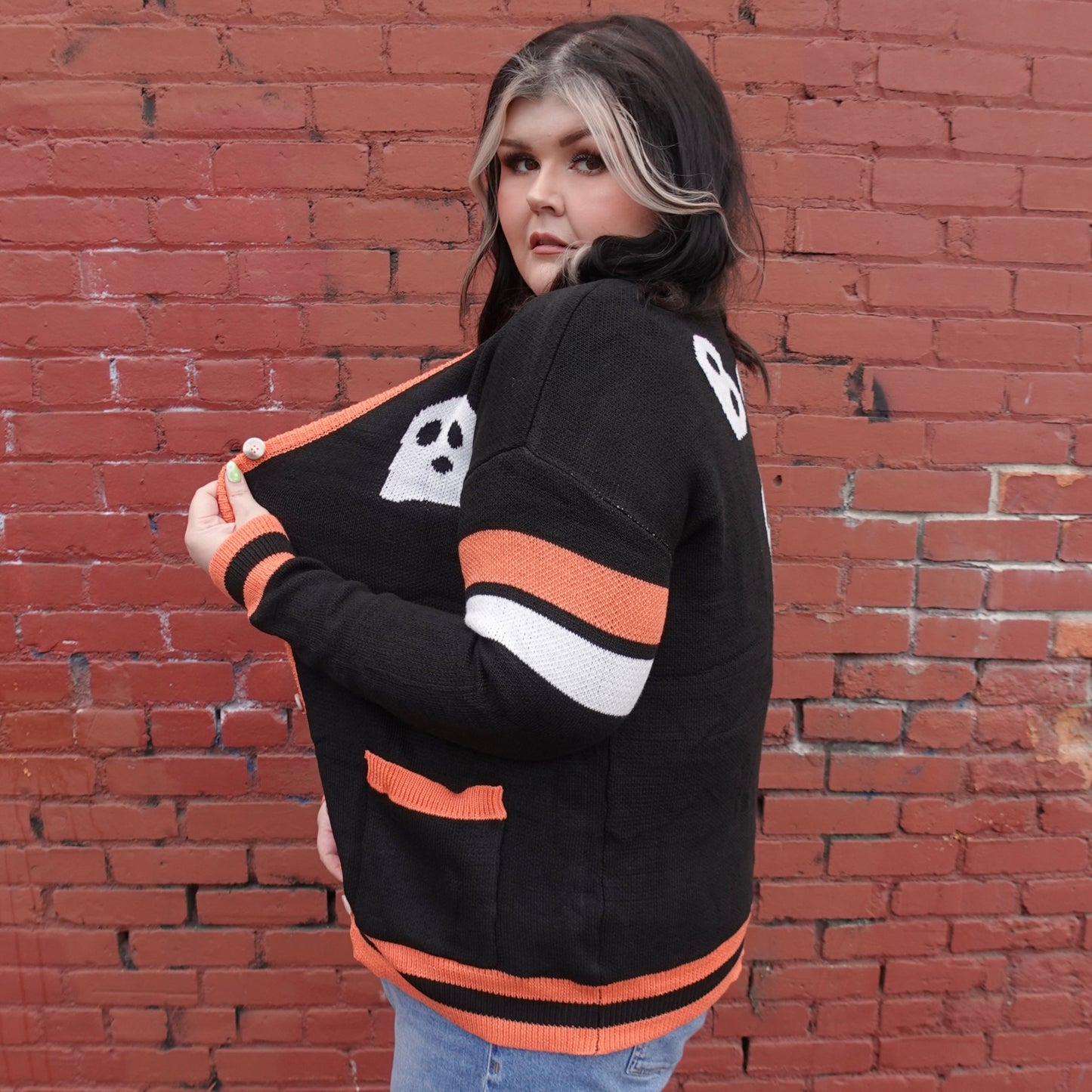 Halloween Boo Ghost Cardigan