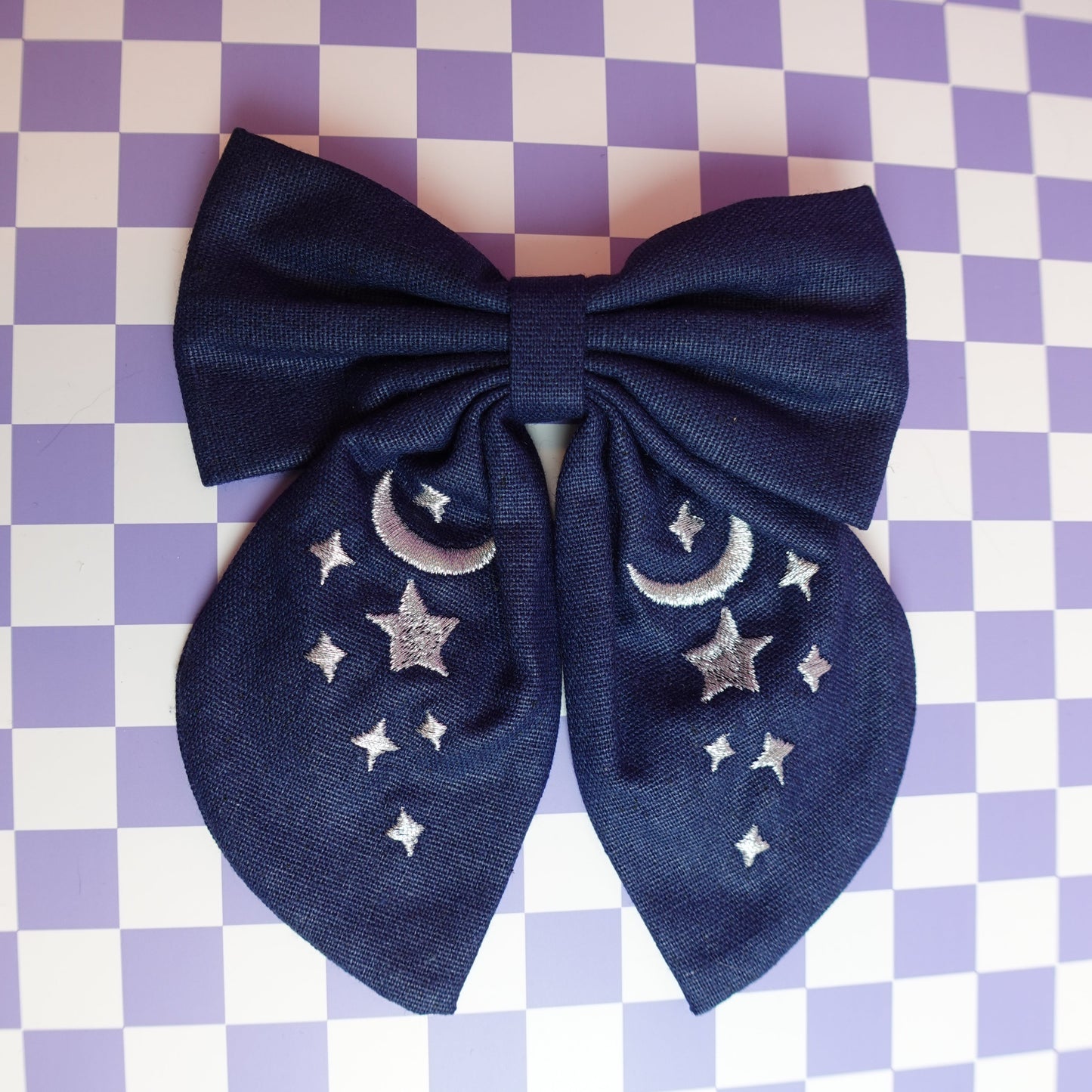 Celestial Embroidered Hair Bow
