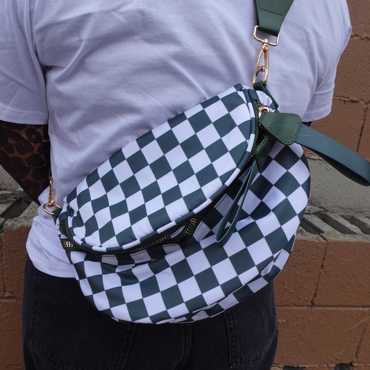 Checker Print Cross Body Bag
