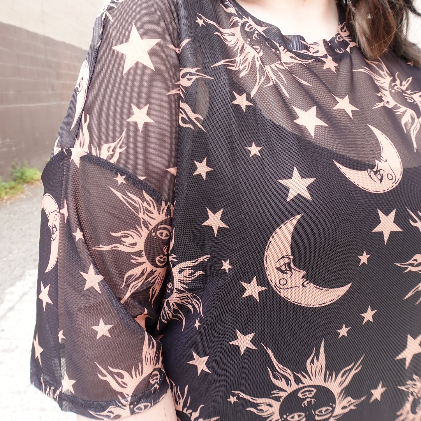 Oversized Celestial Mesh Dress
