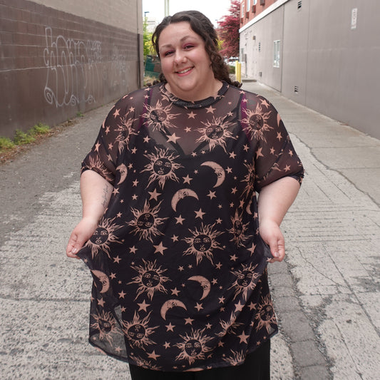 Oversized Celestial Mesh Dress