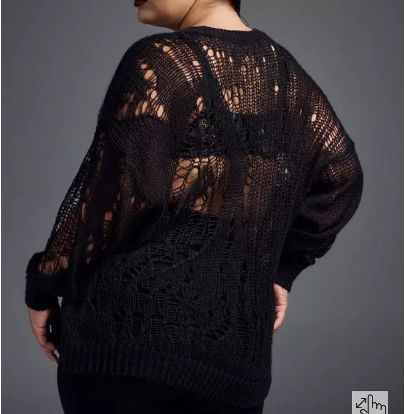 Torrid Distressed Black Knit Sweater 2X #103
