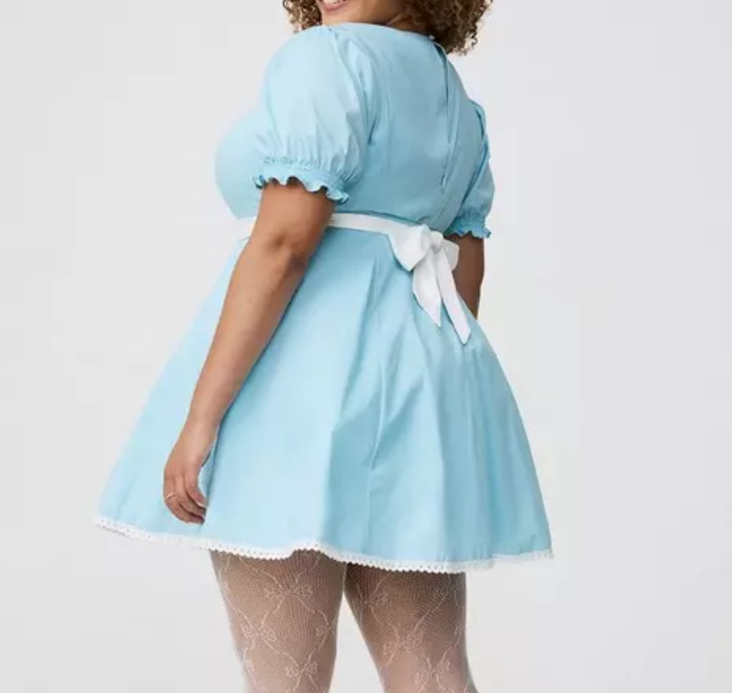 Torrid Light Blue Mini Dress with White Trim 2X #95