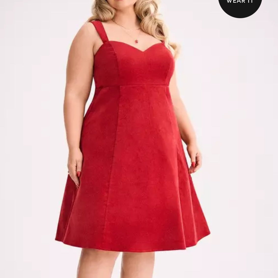 Torrid Corduroy red dress retro chic 2X #96