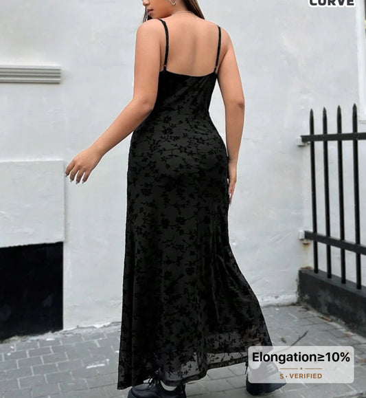 SHEIN Black Floral Maxi Dress 2X #102