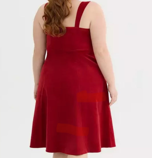 Torrid Corduroy red dress retro chic 2X #96