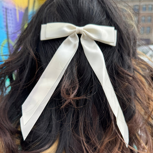 Classic Hair Bow In Black Or Cream