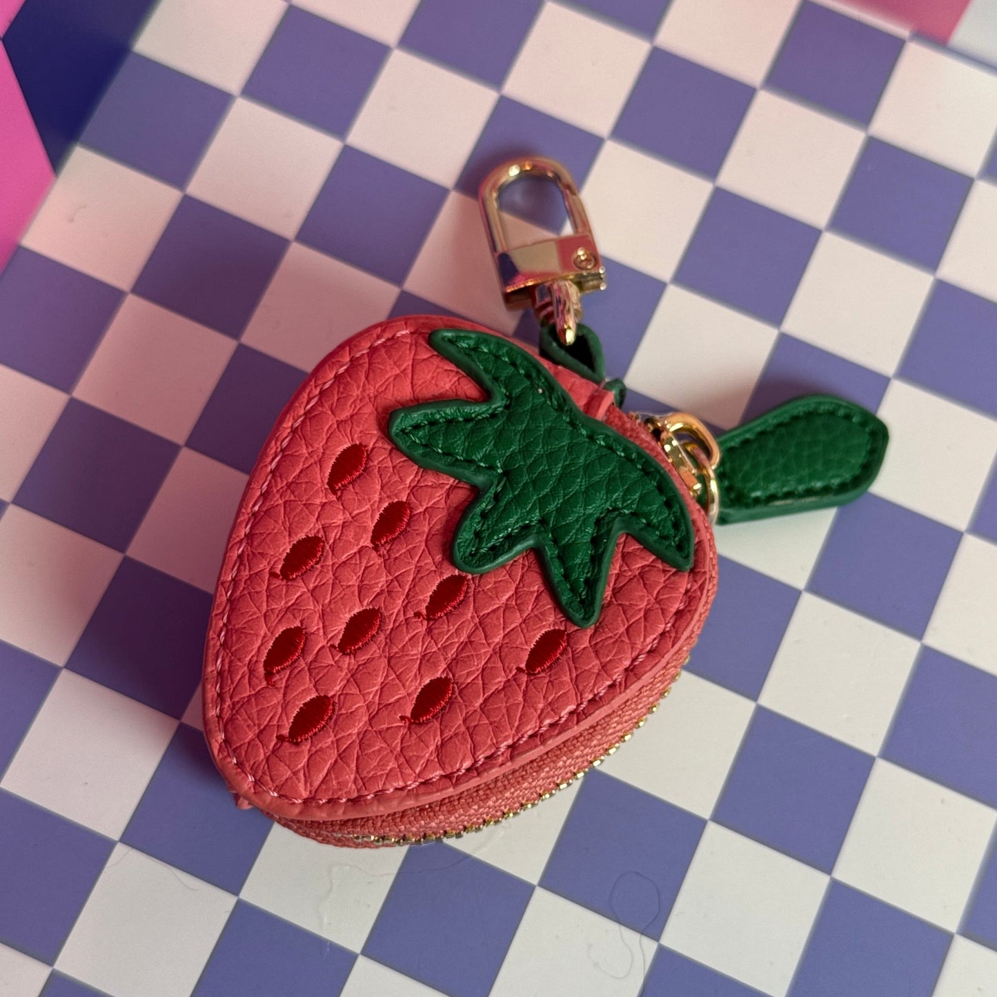 Strawberry Coin Purse Key Chain