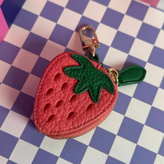 Strawberry Coin Purse Key Chain