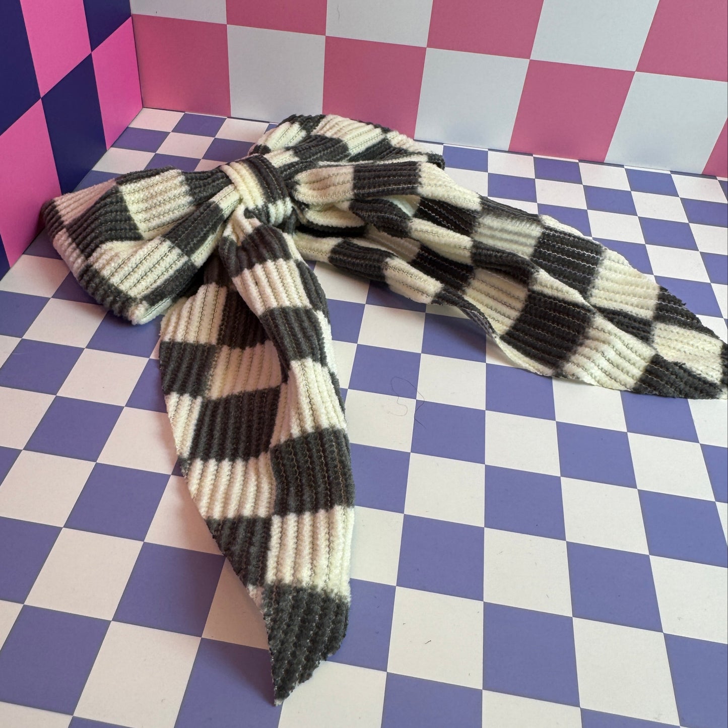 Checker Print Hair Bow