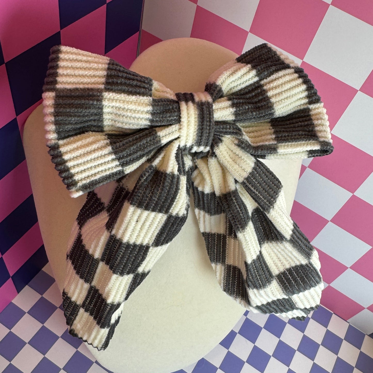 Checker Print Hair Bow