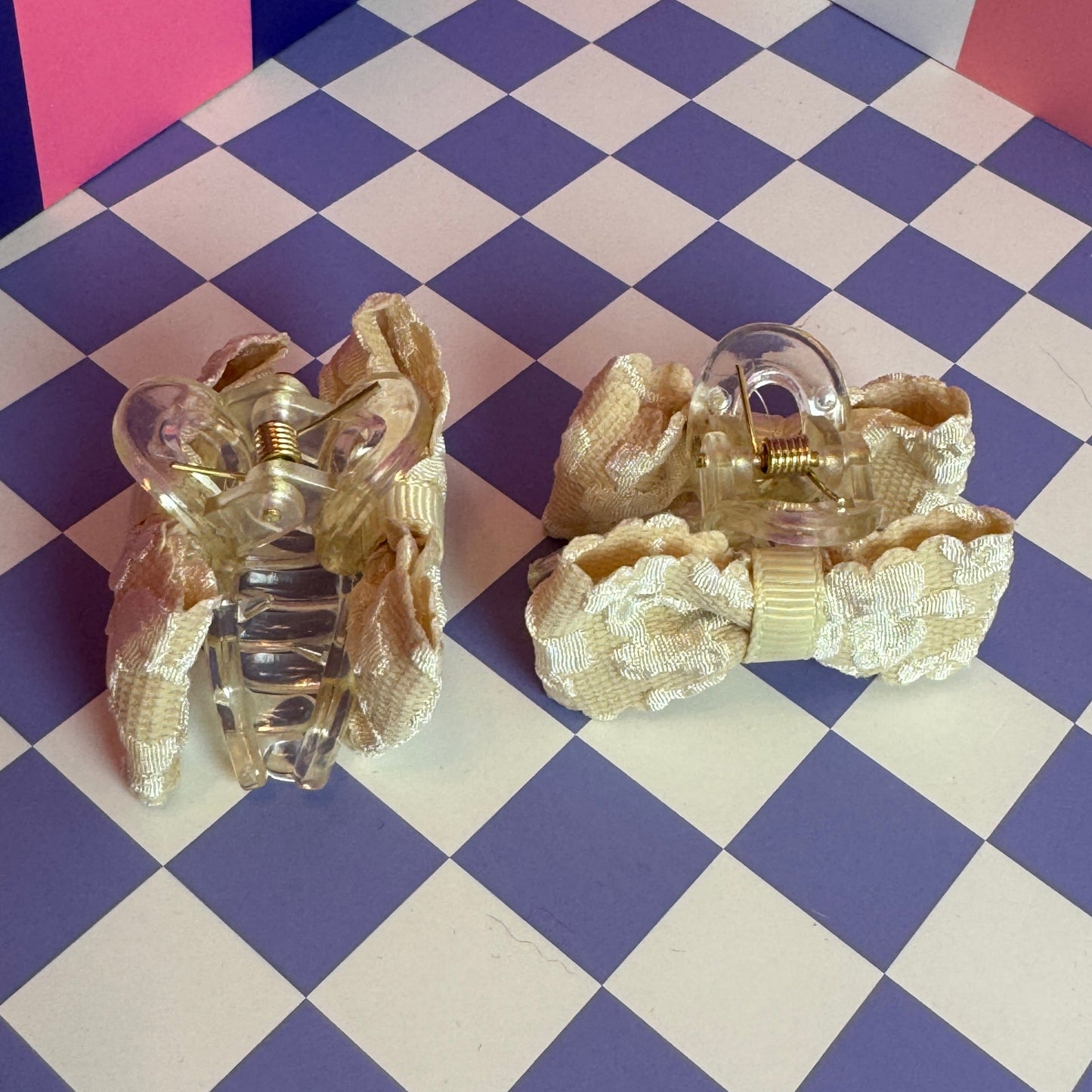 Lace Bow Hair Claw 3 Piece Set