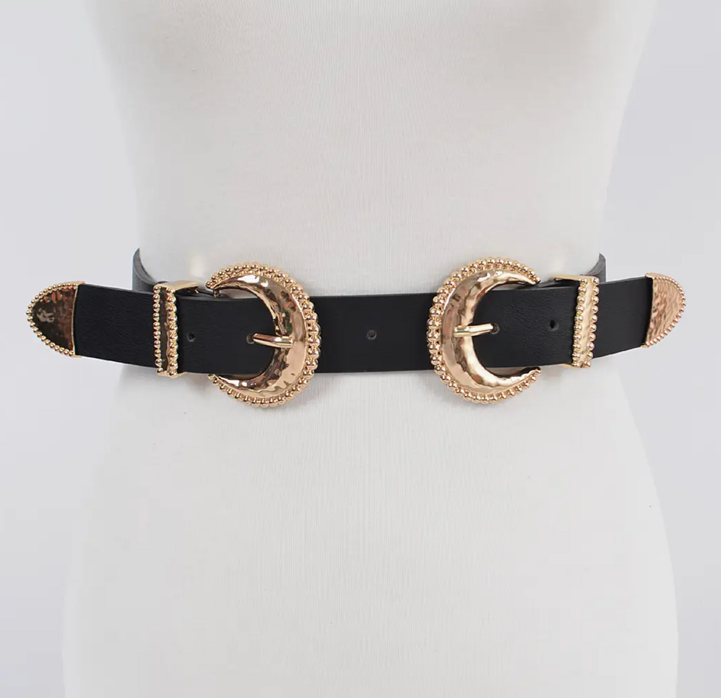 PLUS SIZE BLACK AND GOLD BELT
