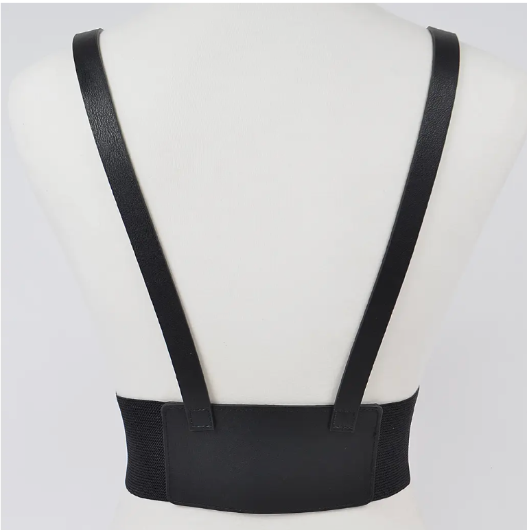 PLUS SIZE BLACK AND GOLD HARDWEAR DETAIL HARNESS
