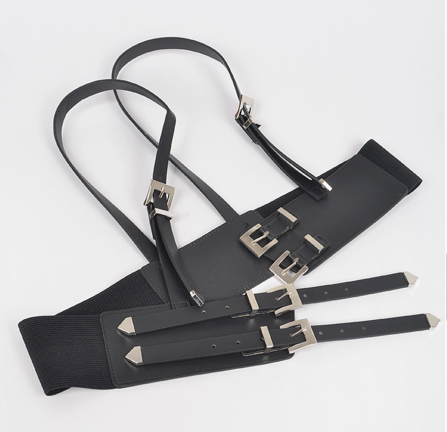 PLUS SIZE BLACK AND GOLD HARDWEAR DETAIL HARNESS