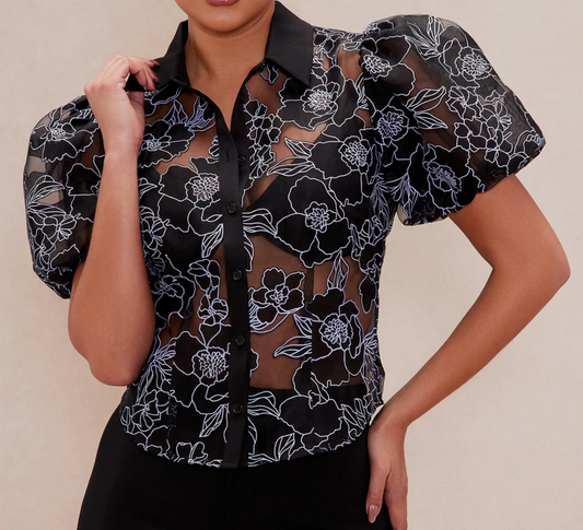 Black Emboidered Blouse from Fashion Nova - #5
