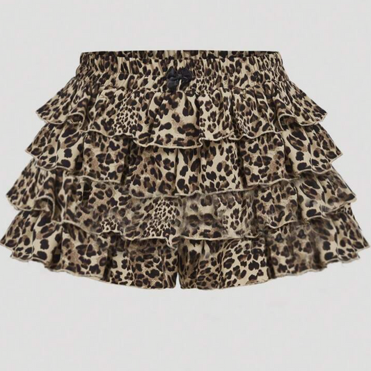 Shein Leopard Ruffle Shorts, Size 4XL/20, #49