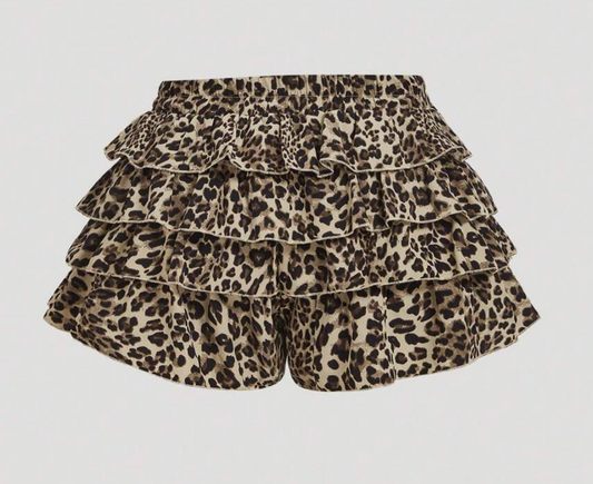 Shein Leopard Ruffle Shorts, Size 4XL/20, #49