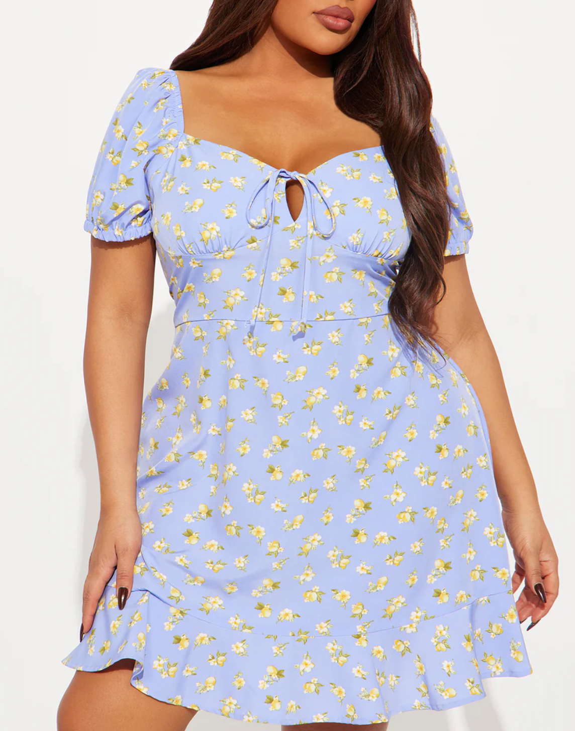 Blue Floral Mini Dress Size 1X - #19