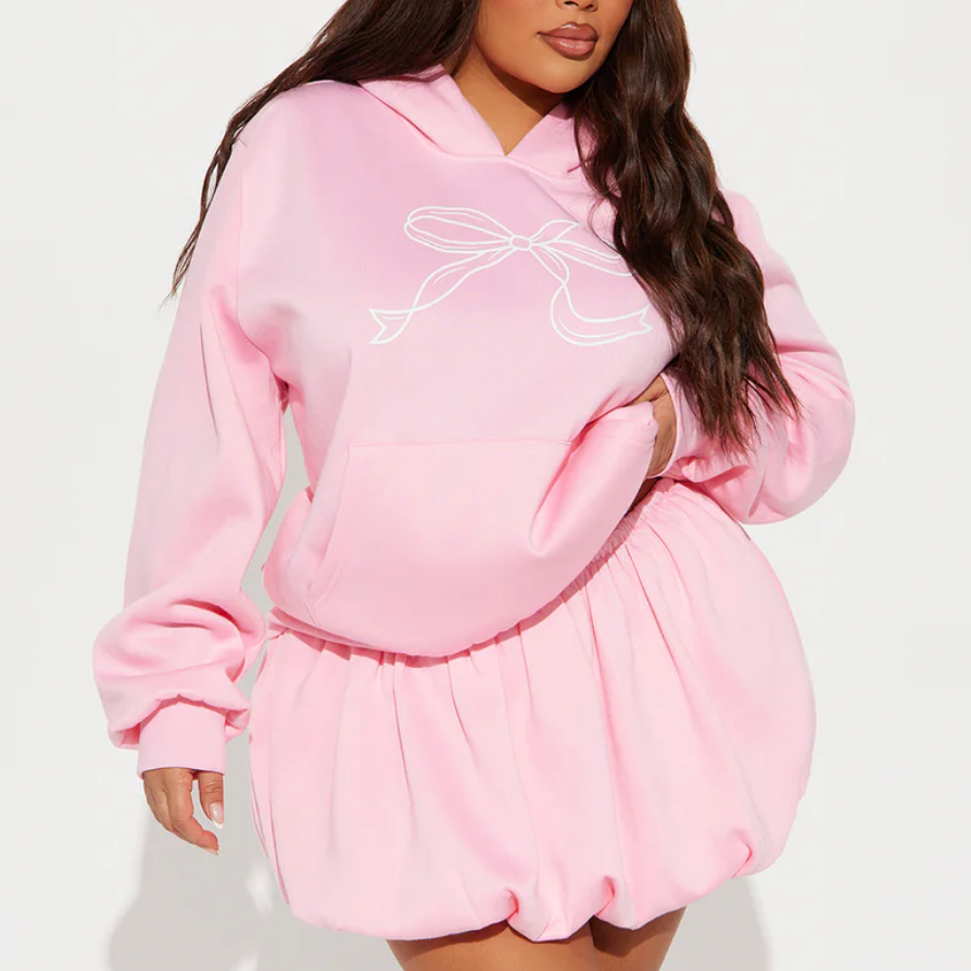 Fashion Nova Bow and Bubble Skirt Set, Size 3X, #29