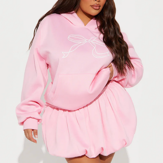Fashion Nova Bow and Bubble Skirt Set, Size 3X, #29
