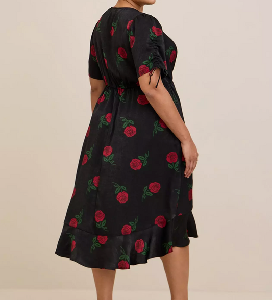 Torrid Rose Wrap Dress, Size 3, #30