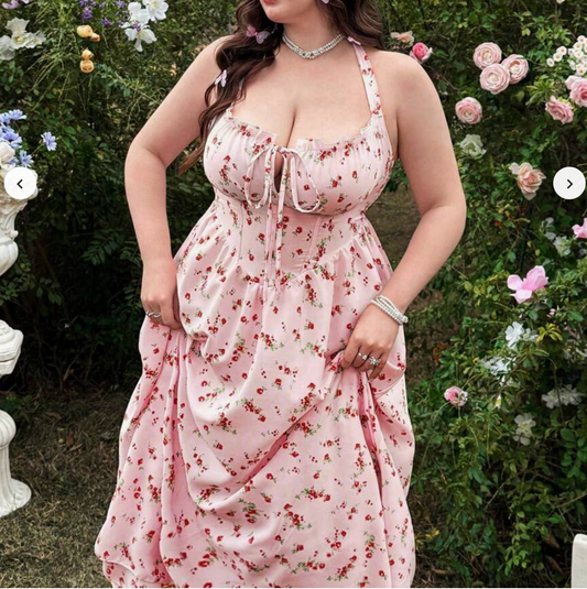 Shein Floral Pink Dress, Size 3XL #48