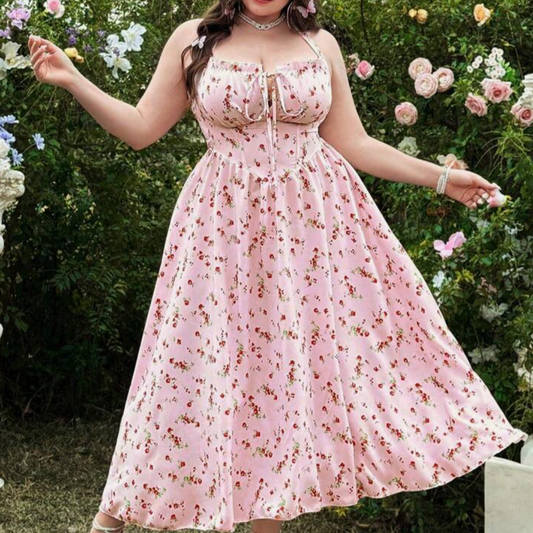 Shein Floral Pink Dress, Size 3XL #48