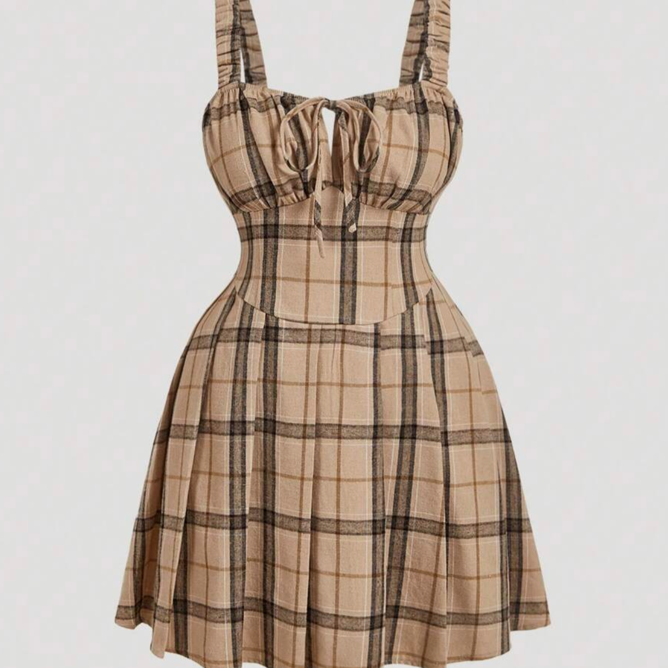Tan Plaid Dress 3XL #64