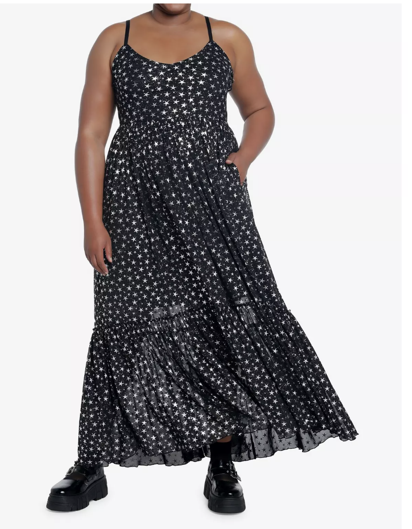 Star Mesh Maxi Dress Hot Topic Size 3 #72
