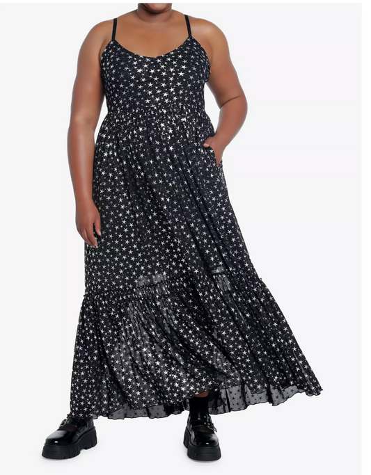 Star Mesh Maxi Dress Hot Topic Size 3 #72