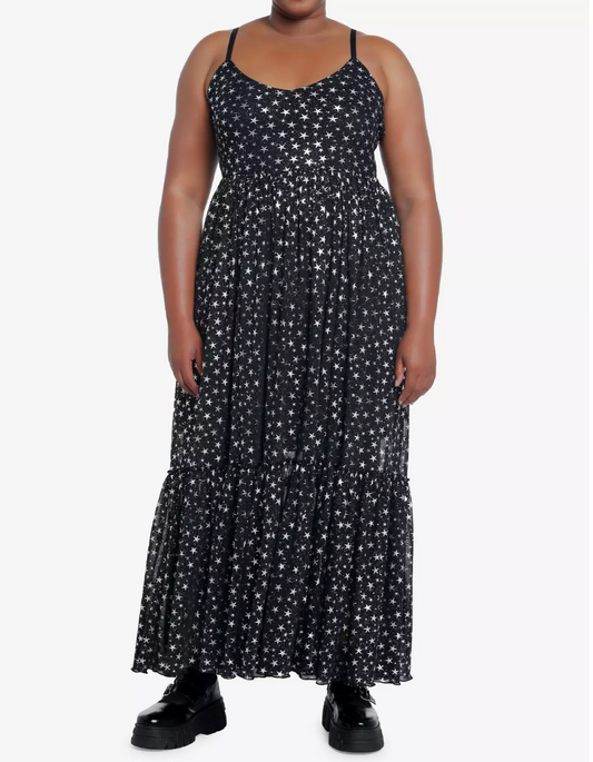Star Mesh Maxi Dress Hot Topic Size 3 #72