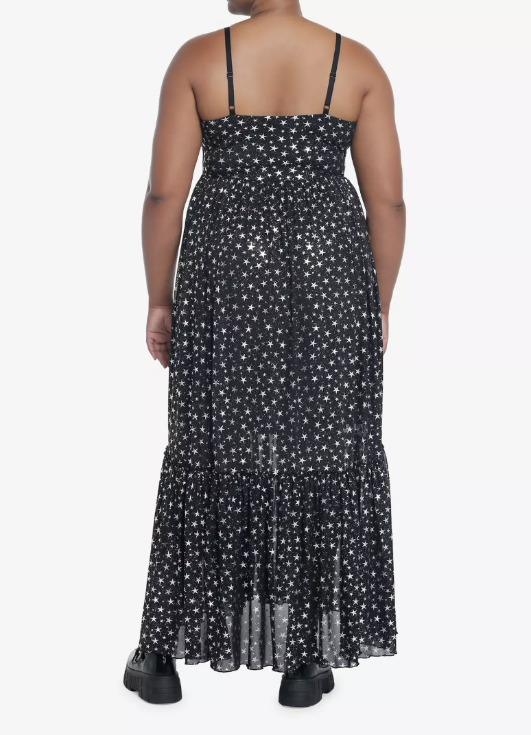 Star Mesh Maxi Dress Hot Topic Size 3 #72