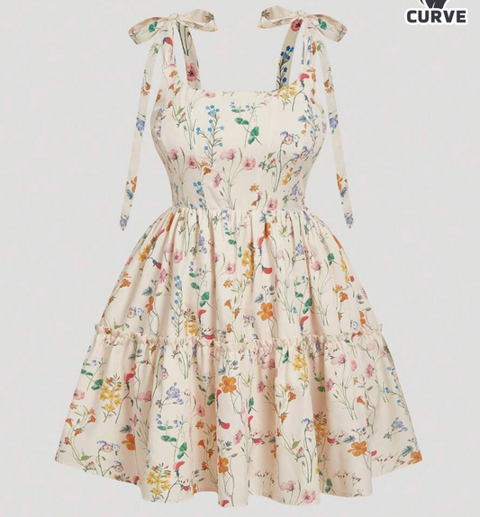 Cream Floral Dress Shein Size 2X #78