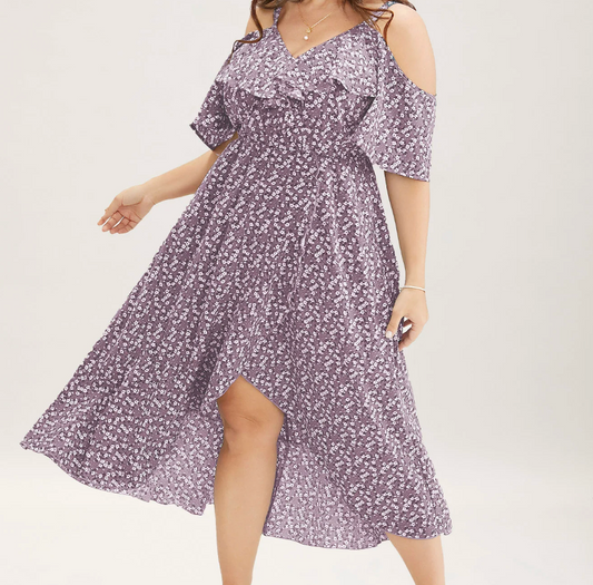 Dusty Purple Midi Dress Bloomchic 2X #82