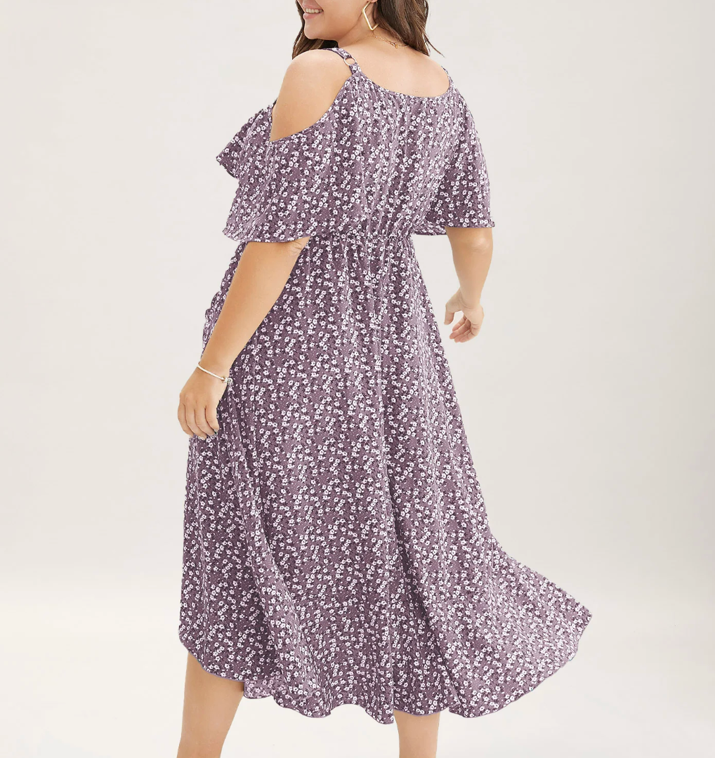 Dusty Purple Midi Dress Bloomchic 2X #82