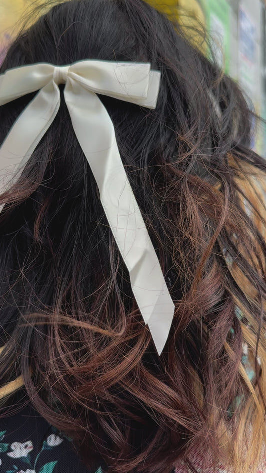 Classic Hair Bow In Black Or Cream
