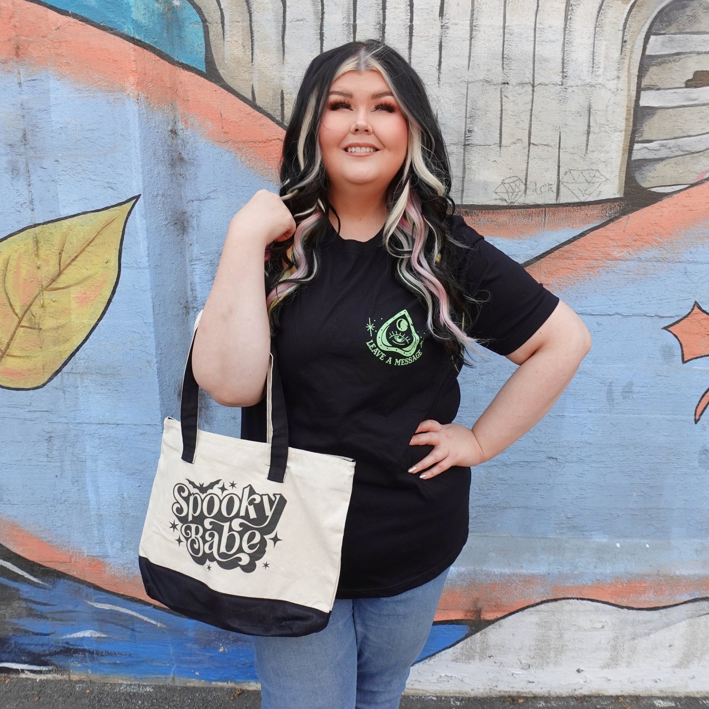 Spooky Babe Bats Tote Bag