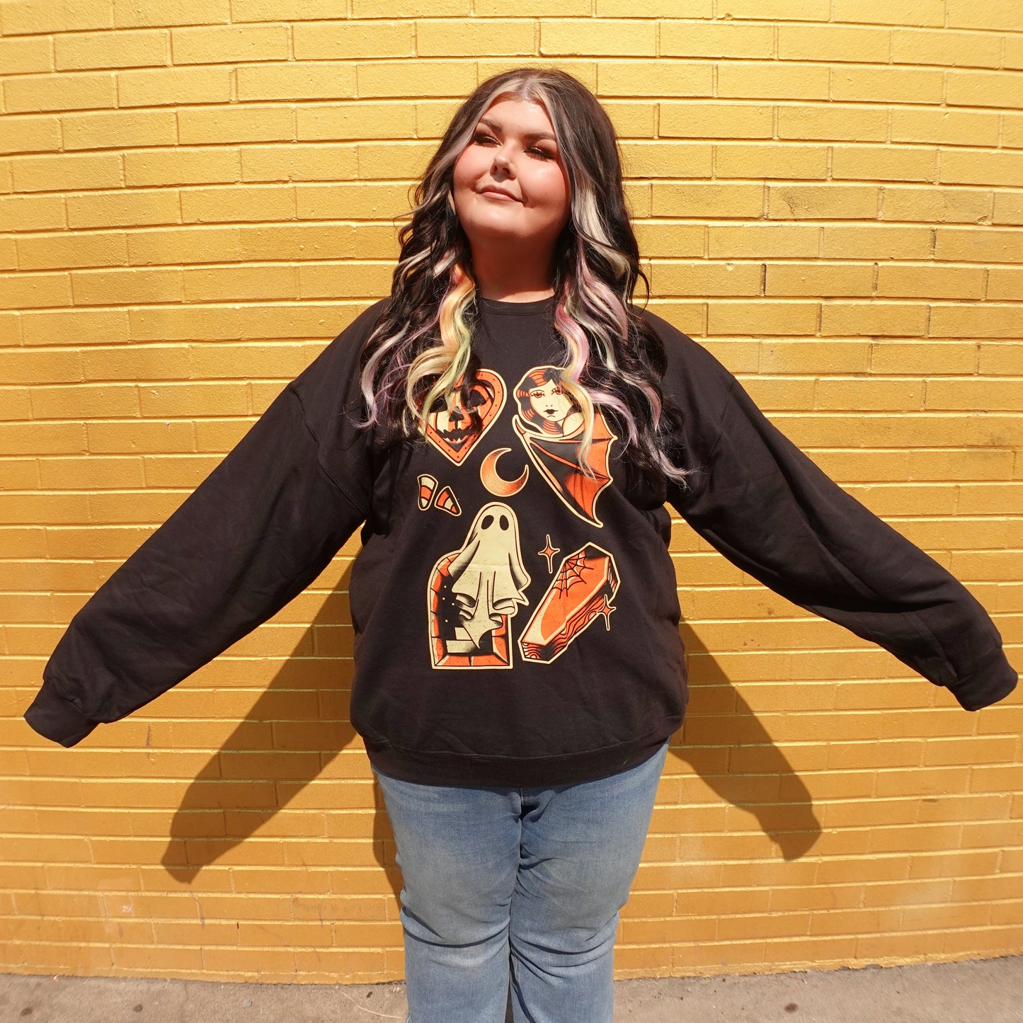Halloween Tattoo Flash Art Sweatshirt (S-4X)